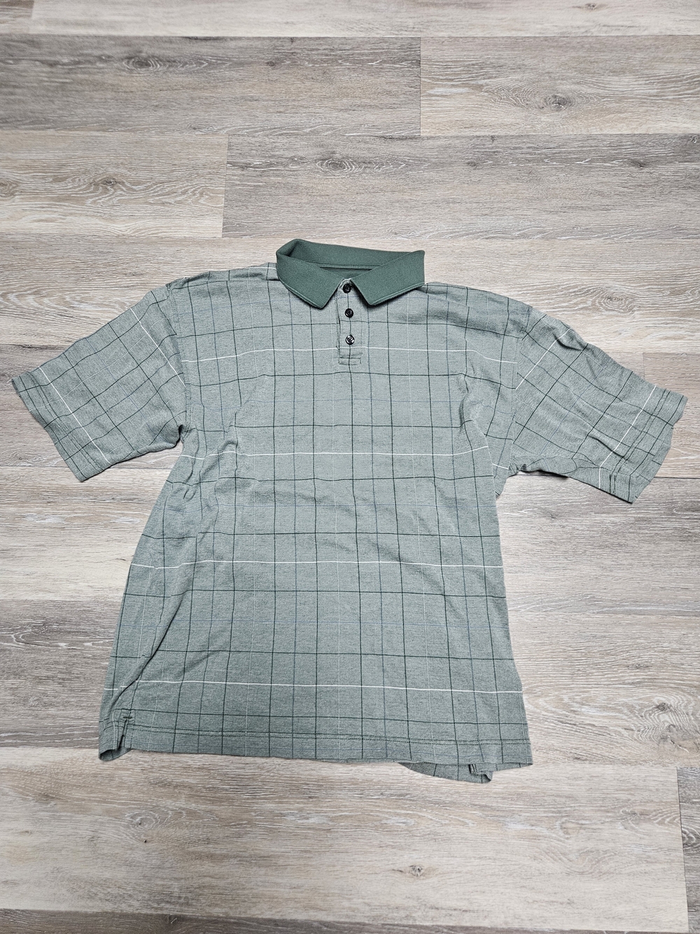 Dockers Men's Sage Green Windowpane Polo